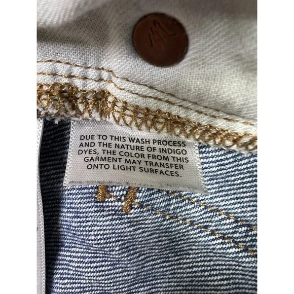 Madewell Baggy Straight Jeans Womens 24 Blue Medium Wash High Rise Relaxed Denim - Picture 9 of 16